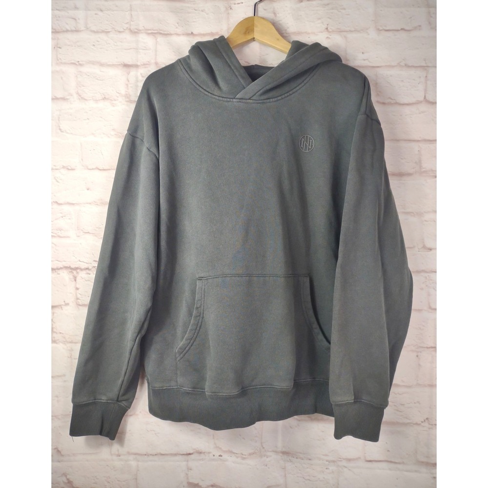 Ninth Hall Fundamentals Hoodie Pullover Size Large Organic Cotton Charcoal Gray